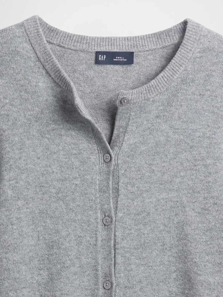 Gap Light Grey CashSoft Crop Cardigan - Image 4 of 4