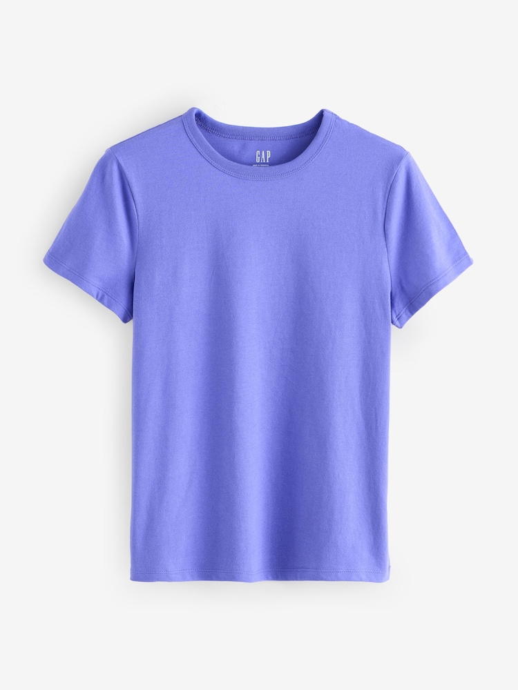 Gap Purple Crew Neck Favourite Cotton Short Sleeve T-Shirt - Image 1 of 4