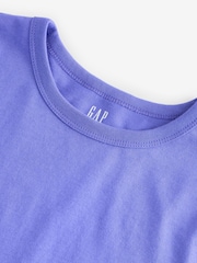 Gap Purple Crew Neck Favourite Cotton Short Sleeve T-Shirt - Image 4 of 4
