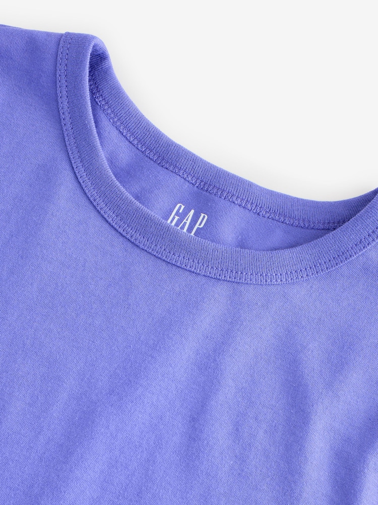 Gap Purple Crew Neck Favourite Cotton Short Sleeve T-Shirt - Image 4 of 4