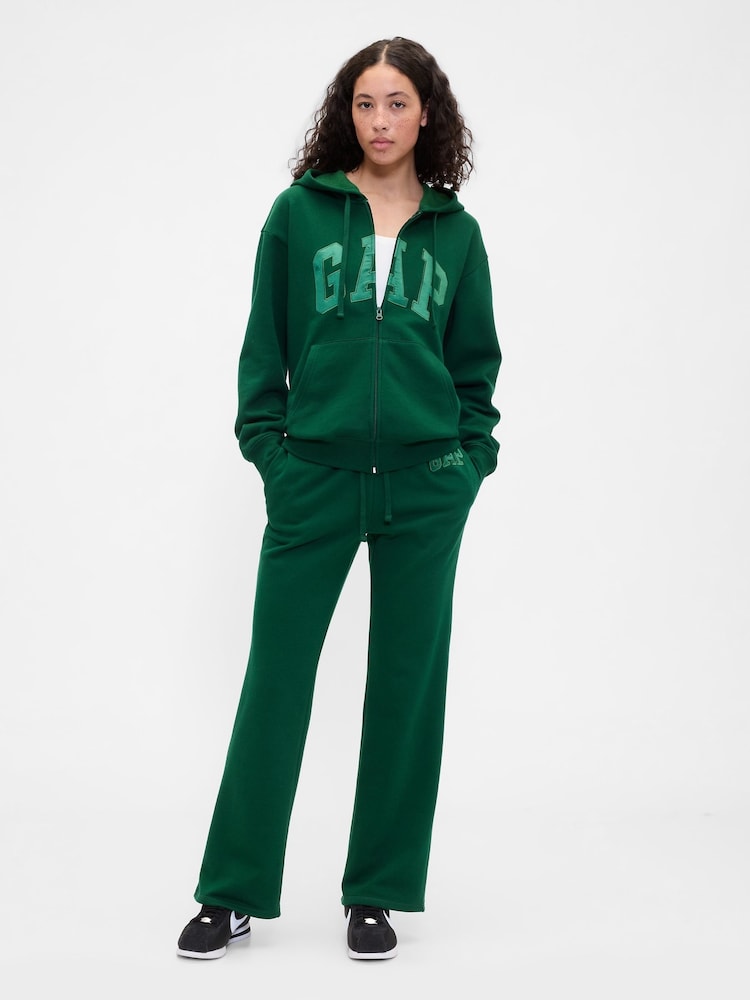 Gap Green Flared Logo Fleece Joggers - Image 1 of 2 Gap Green Flared Logo Fleece Joggers - Image 1 of 2