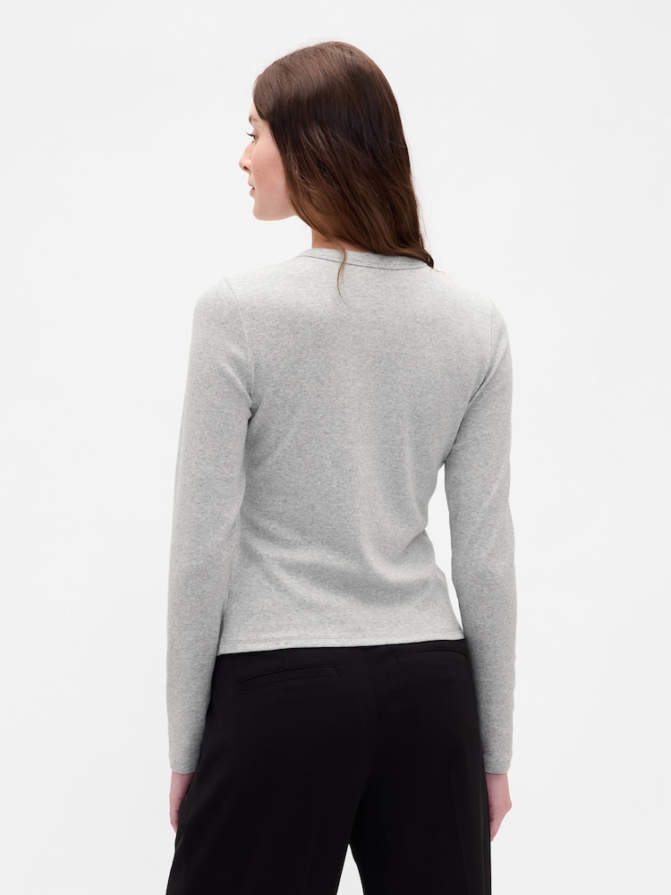 Gap Grey Modern Crew Neck Cardigan - Image 2 of 4 Gap Grey Modern Crew Neck Cardigan - Image 2 of 4