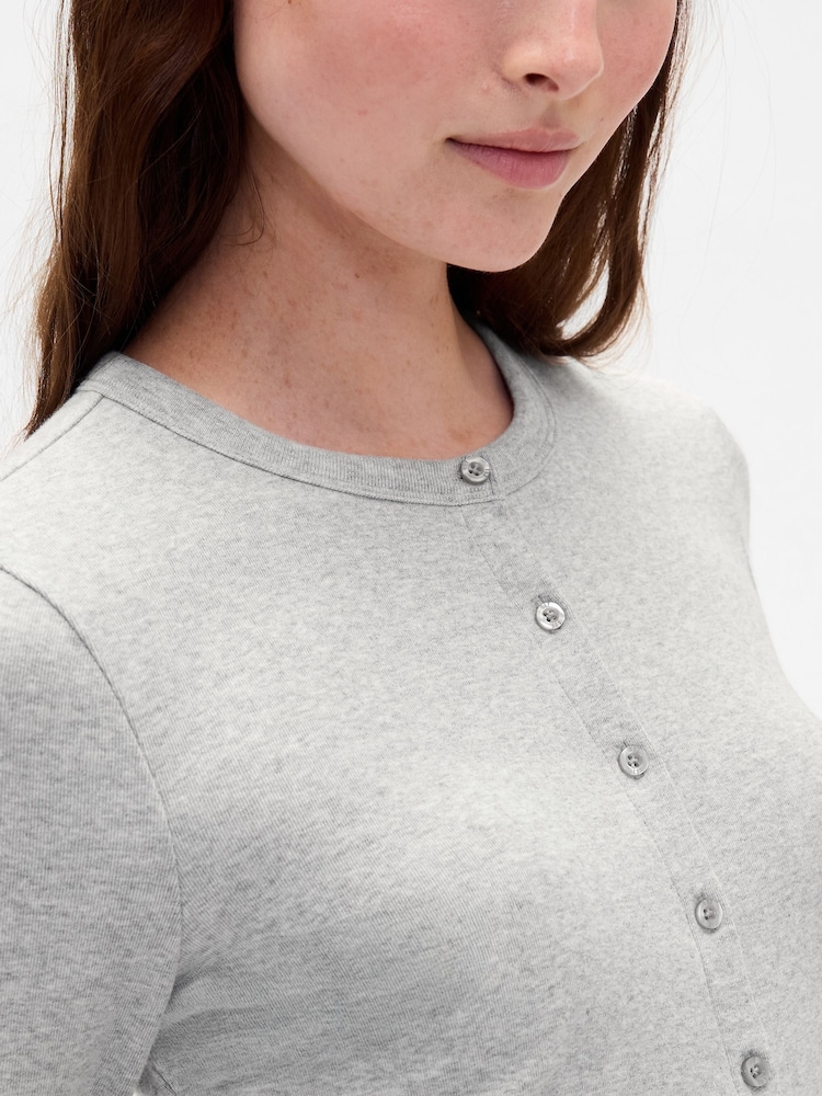 Gap Grey Modern Crew Neck Cardigan - Image 4 of 4 Gap Grey Modern Crew Neck Cardigan - Image 4 of 4