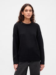 Gap Black Cotton Oversized Jumper - Image 1 of 4