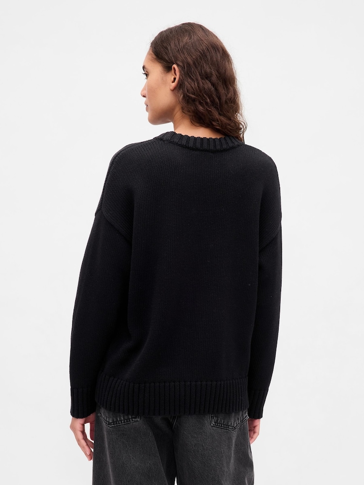 Gap Black Cotton Oversized Jumper - Image 2 of 4