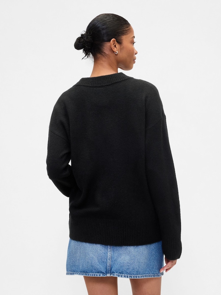 Gap Black V-Neck Sweatshirt - Image 2 of 5
