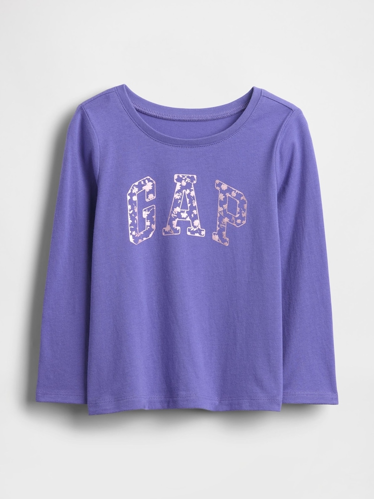 Morado - Gap Logo Crew Neck Long Sleeve T-Shirt (6mths-5yrs) (6mths-5yrs) - Imagen 1 de 3