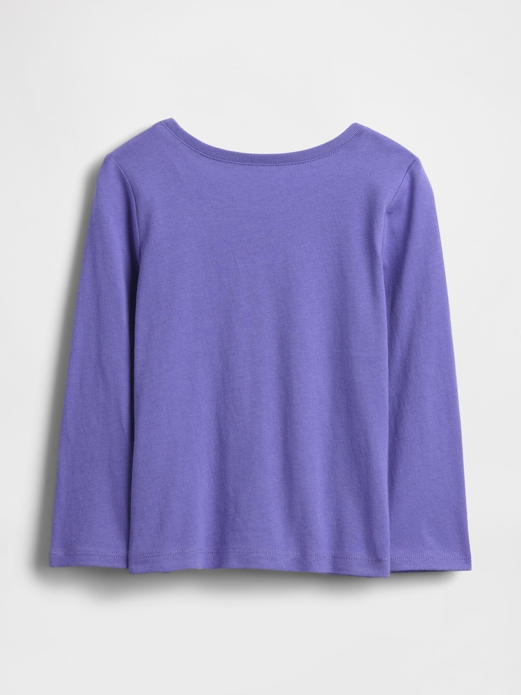 Morado - Gap Logo Crew Neck Long Sleeve T-Shirt (6mths-5yrs) (6mths-5yrs) - Imagen 2 de 3