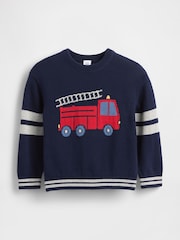 Gap Navy Blue Graphic Crew Neck Sweatshirt (6mths-5yrs) - Image 1 of 2