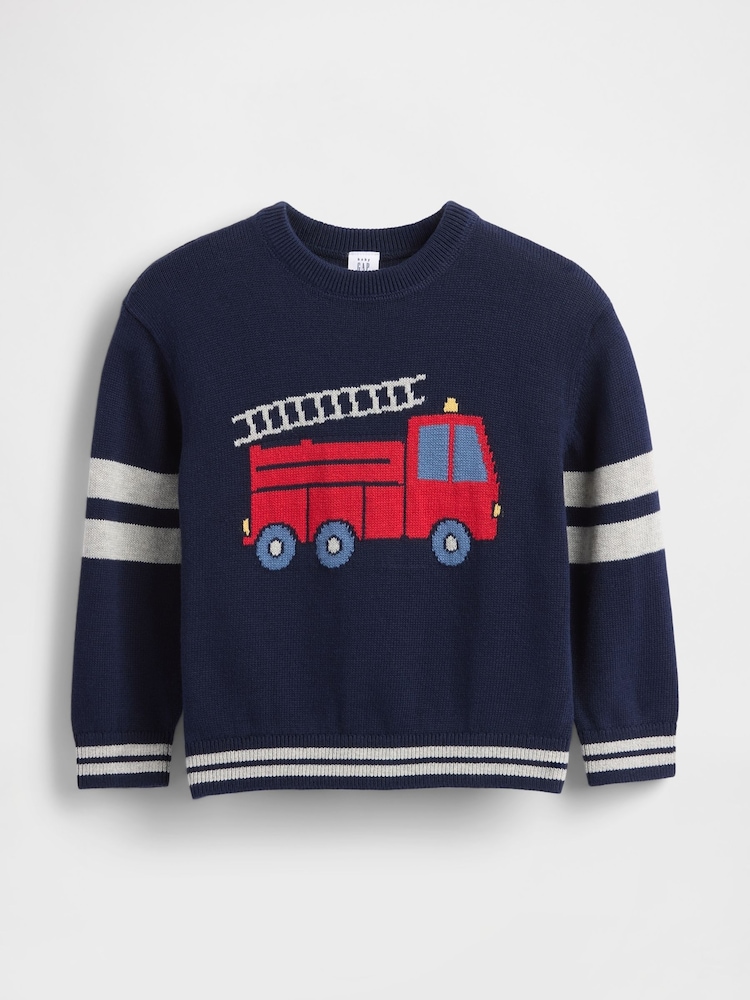 Gap Navy Blue Graphic Crew Neck Sweatshirt (6mths-5yrs) - Image 1 of 2
