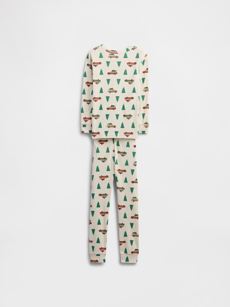 Gap Cream Cotton X-Mas Tree Pyjamas Set (6mths-5yrs) (6mths-5yrs) - Image 2 of 3