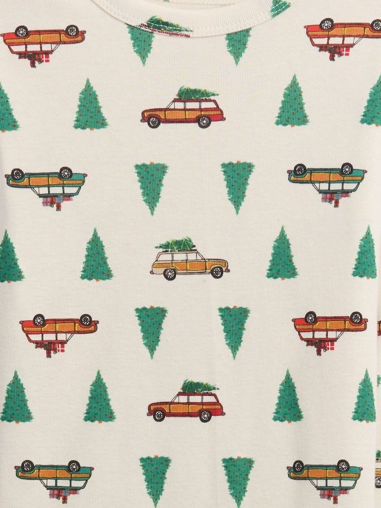 Gap Cream Cotton X-Mas Tree Pyjamas Set (6mths-5yrs) (6mths-5yrs) - Image 3 of 3