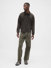 Gap Black Heavyweight Jersey Polo Shirt - Image 3 of 4