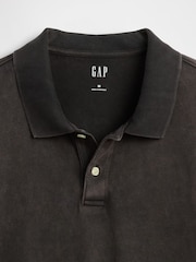 Gap Black Heavyweight Jersey Polo Shirt - Image 4 of 4