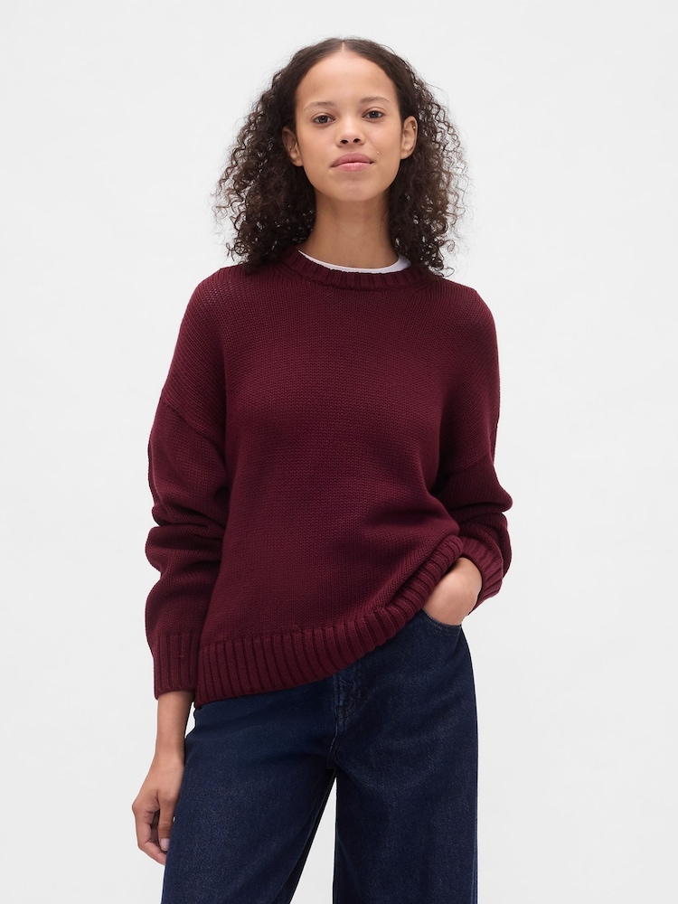 Gap Burgundy Red Relaxed Sweatshirt - Image 1 of 4
