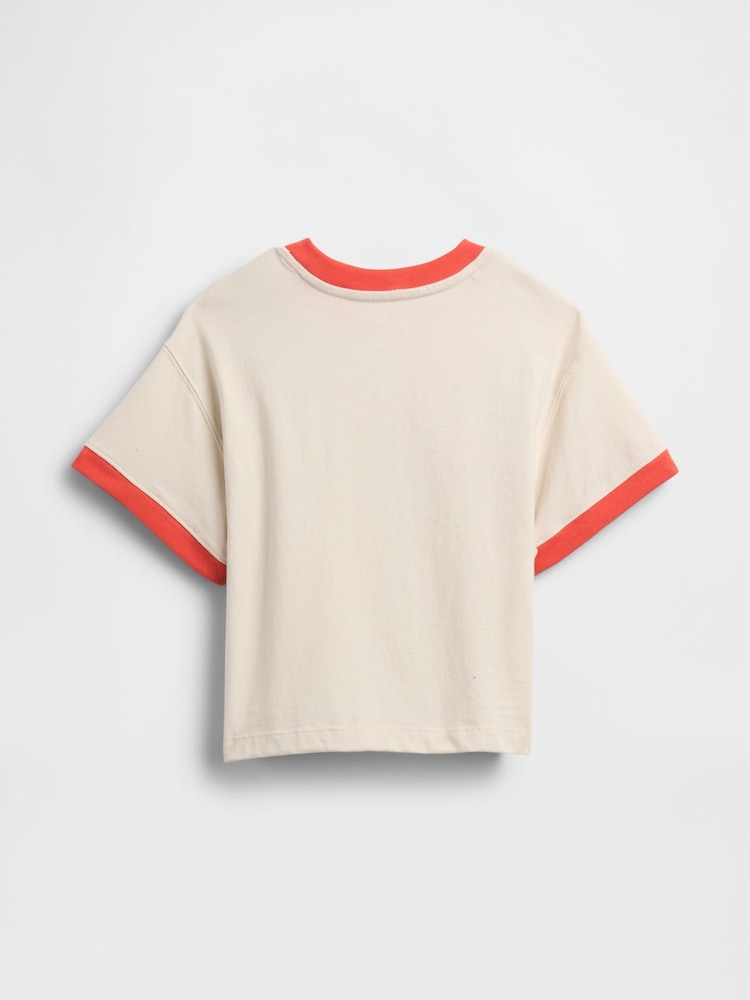Kremna/rdeča - Gap Disney Graphic Crew Neck T-Shirt (6mths-5yrs) - Slika 2 iz 2