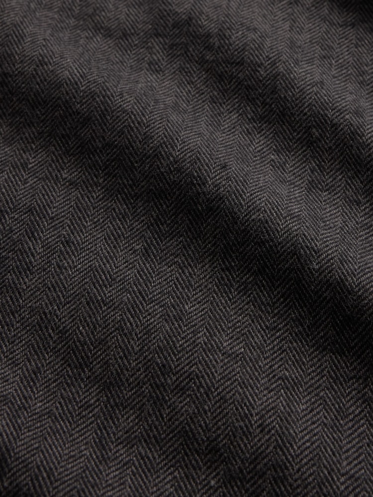 Gap Grey Cotton Relaxed Flannel Shirt - Image 4 of 4