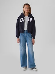 Gap Navy Blue Arch Logo Zip Hoodie (4-13yrs) (4-13yrs) - Image 3 of 4