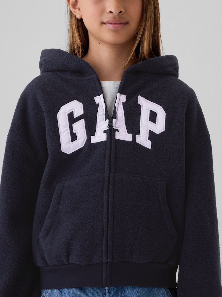 Gap Navy Blue Arch Logo Zip Hoodie (4-13yrs) (4-13yrs) - Image 4 of 4 Gap Navy Blue Arch Logo Zip Hoodie (4-13yrs) (4-13yrs) - Image 4 of 4