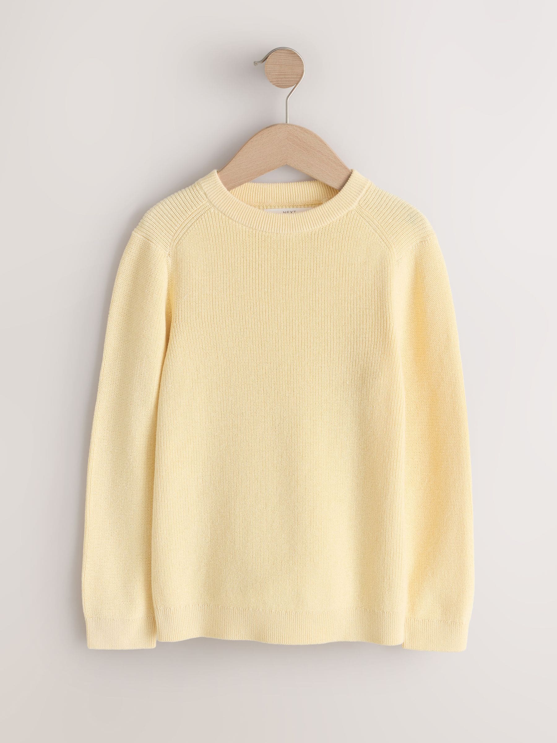Buy Buttermilk Yellow Without Stag Cotton Crew Neck Knitted Jumper