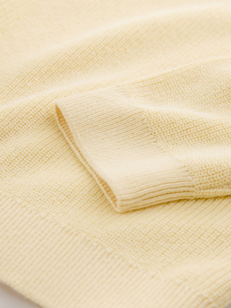 Buttermilk Yellow Without Stag Cotton Crew Neck Knitted Jumper (3-16yrs) - Image 4 of 4 Buttermilk Yellow Without Stag Cotton Crew Neck Knitted Jumper (3-16yrs) - Image 4 of 4
