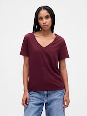 Gap Red Vintage Soft V-Neck Short Sleeve T-Shirt - Image 1 of 4