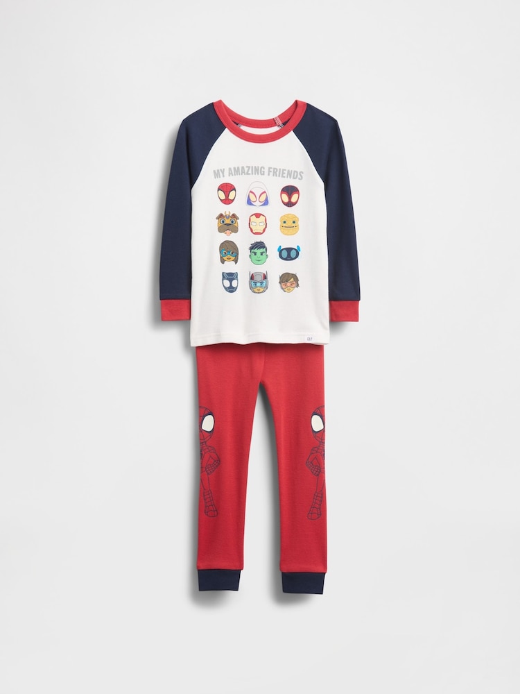Gap Red/White/Navy Marvel Brushed Cotton Pyjamas Set (6mths-5yrs) - Image 1 of 2 Gap Red/White/Navy Marvel Brushed Cotton Pyjamas Set (6mths-5yrs) - Image 1 of 2