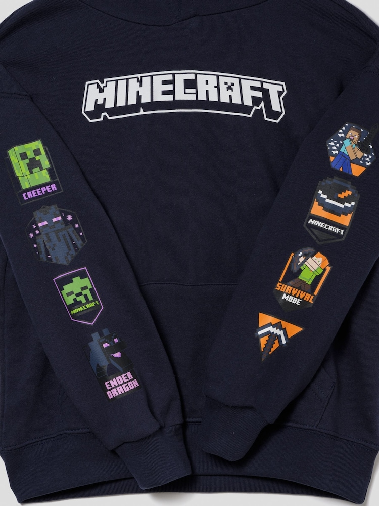 Gap Navy Blue Minecraft Relaxed Hoodie (4-13yrs) (4-13yrs) - Image 4 of 4