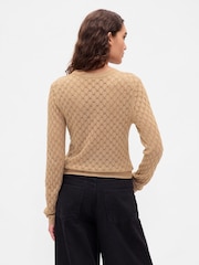 Gap Beige Pointelle Sweatshirt - Image 2 of 4