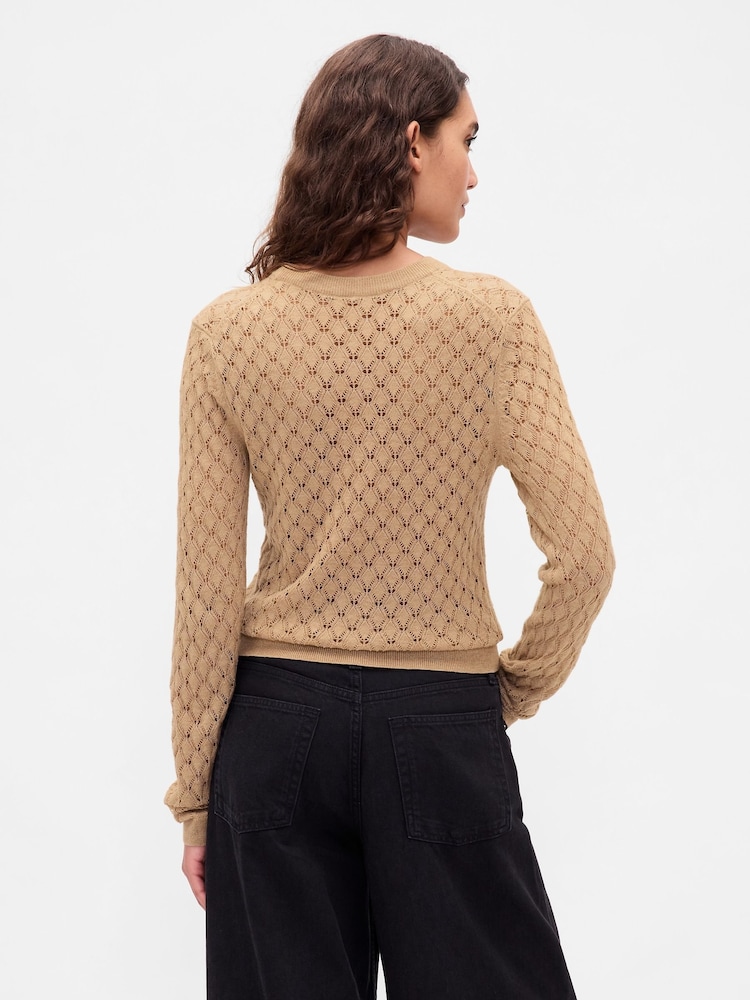 Gap Beige Pointelle Sweatshirt - Image 2 of 4