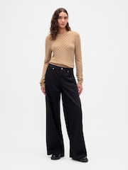 Gap Beige Pointelle Sweatshirt - Image 3 of 4