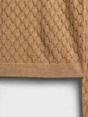 Gap Beige Cotton Crew Neck Pointelle Jumper - Image 6 of 6