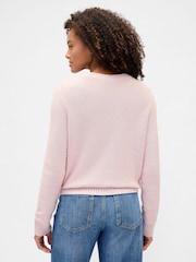 Gap Pink Cotton Cable Knit Sweatshirt - Image 2 of 5