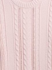 Gap Pink Cotton Cable Knit Sweatshirt - Image 5 of 5