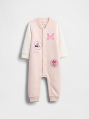 Gap Pink/White Disney Vintage Soft Varsity One-Piece (0-24mths) - Image 1 of 4
