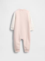 Gap Pink/White Disney Vintage Soft Varsity One-Piece (0-24mths) - Image 2 of 4
