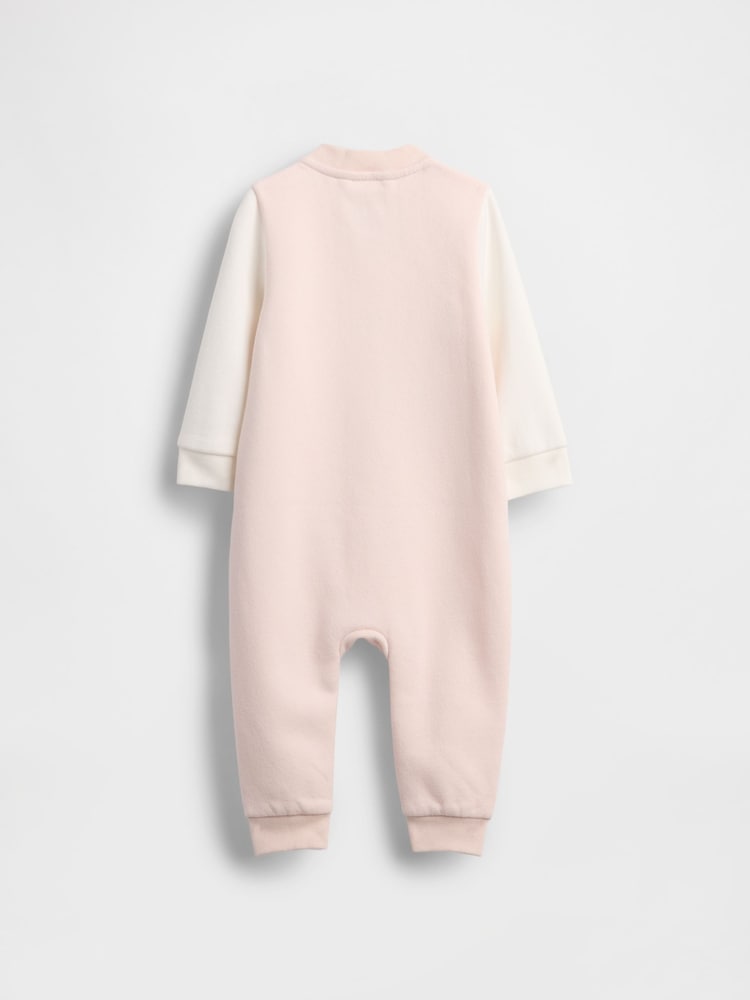 Gap Pink/White Disney Vintage Soft Varsity One-Piece (0-24mths) - Image 2 of 4