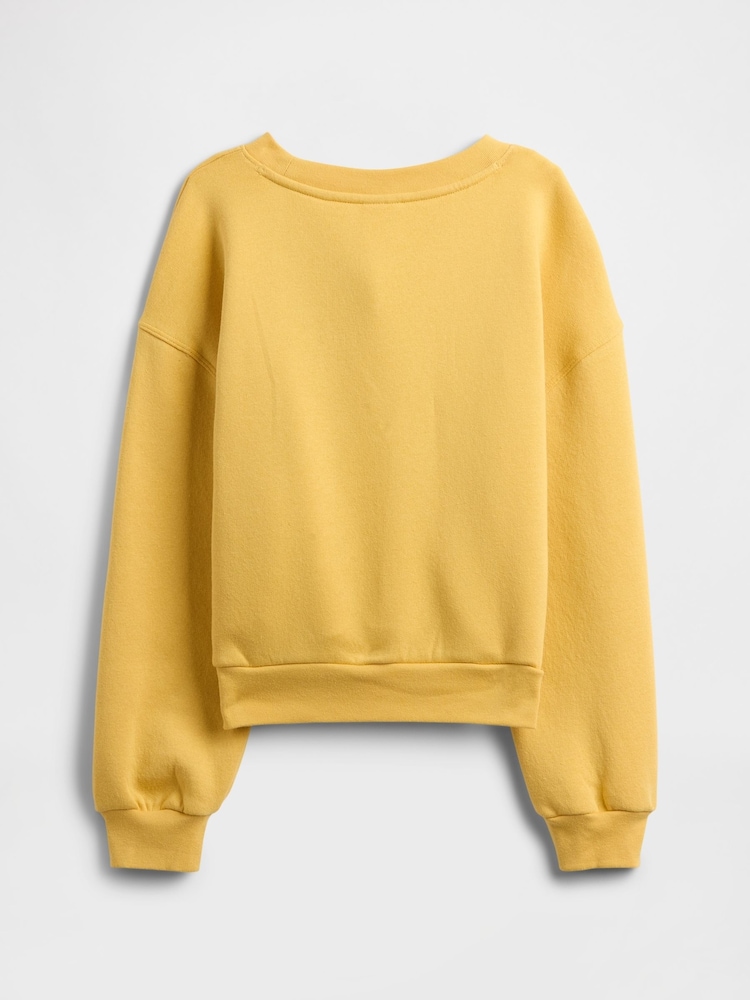 Gap Yellow Sweatshirt Oversized Crew Neck Sweatshirt (4-13yrs) (4-13yrs) - Image 2 of 3 Gap Yellow Sweatshirt Oversized Crew Neck Sweatshirt (4-13yrs) (4-13yrs) - Image 2 of 3