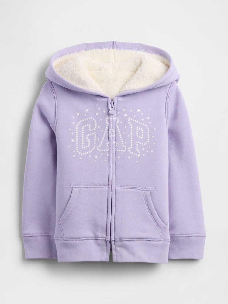 Gap Purple Logo Sherpa Lined Hoodie (6mths-5yrs) (6mths-5yrs) - Image 1 of 3