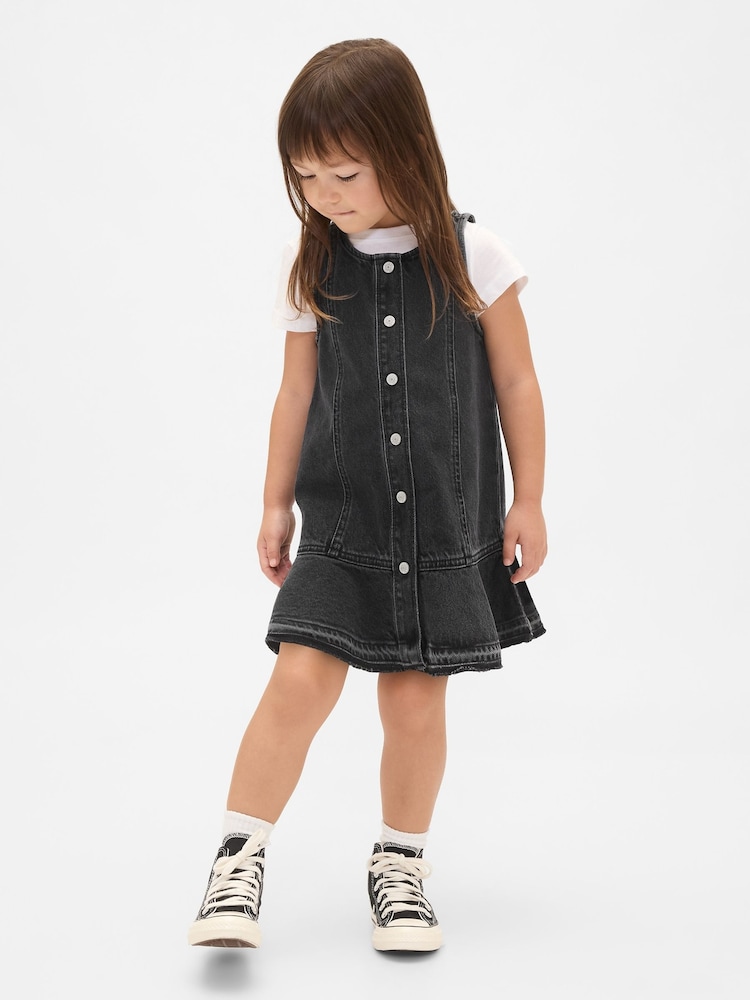 Gap Black Denim Peplum Hem Dress (6mths-5yrs) (6mths-5yrs) - Image 1 of 3