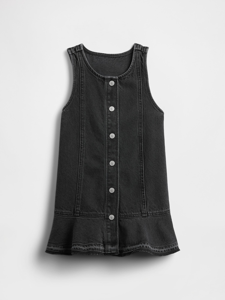 Gap Black Denim Peplum Hem Dress (6mths-5yrs) (6mths-5yrs) - Image 2 of 3