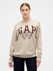 Gap Cream Oversized Graphic Sweatshirt - Image 1 of 4