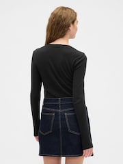 Gap Black Long Sleeve Modern Crewneck T-Shirt - Image 2 of 5