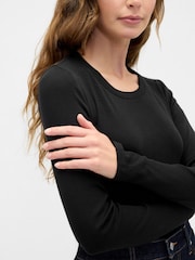 Gap Black Long Sleeve Modern Crewneck T-Shirt - Image 3 of 5