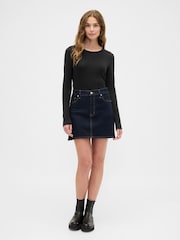 Gap Black Long Sleeve Modern Crewneck T-Shirt - Image 4 of 5
