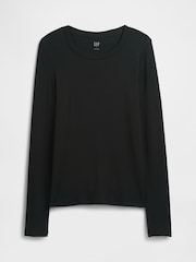 Gap Black Long Sleeve Modern Crewneck T-Shirt - Image 5 of 5