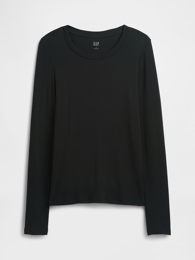 Gap Black Long Sleeve Modern Crewneck T-Shirt - Image 5 of 5 Gap Black Long Sleeve Modern Crewneck T-Shirt - Image 5 of 5