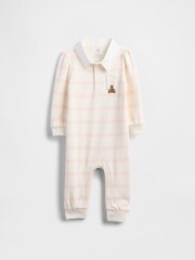 Gap Cream VintageSoft Varsity Bear Logo Sleepsuits One-Piece (Newborn-24mths) (0-24mths) - Image 1 of 4