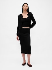 Gap Black Soft Touch Crop Cardigan - Image 3 of 4