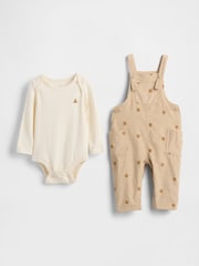 Gap Beige Corduroy Overall Outfit Set (Newborn-24mths) (0-24mths) - Image 1 of 2